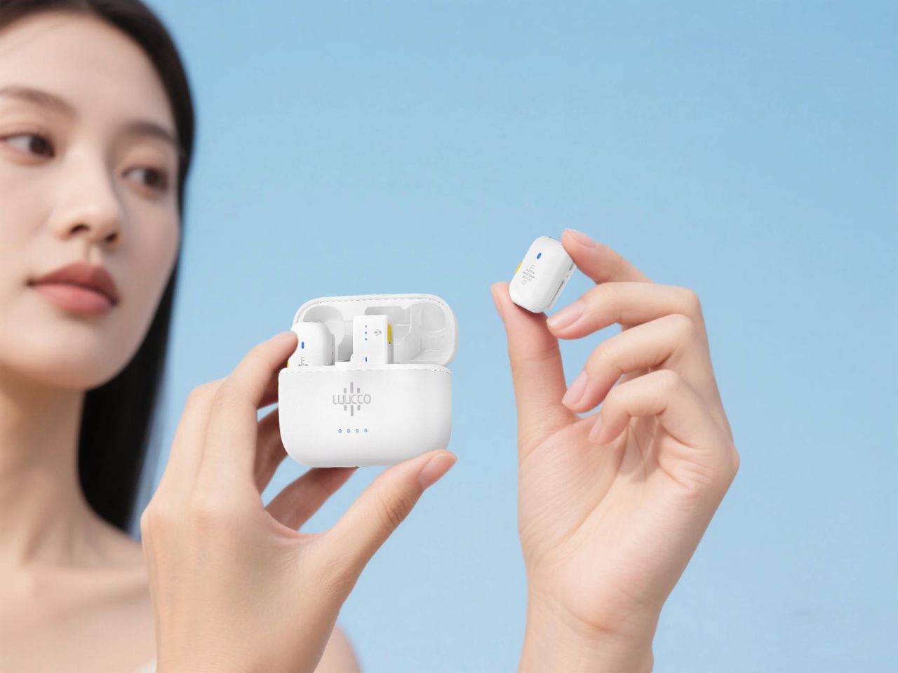 Luucco MiniPods K1 vezeték nélküli csíptetős lavalier wireless mikrofon telefonhoz USB-C /Lightning