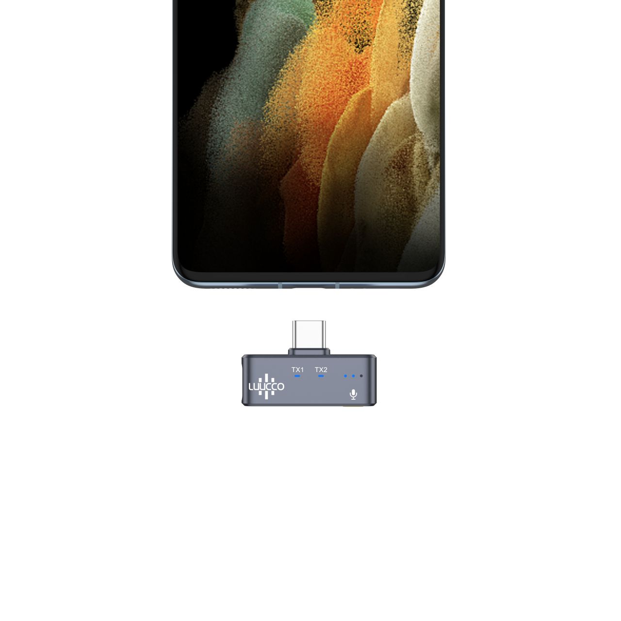 Luucco MiniPods K1 vezeték nélküli csíptetős lavalier wireless mikrofon telefonhoz USB-C /Lightning