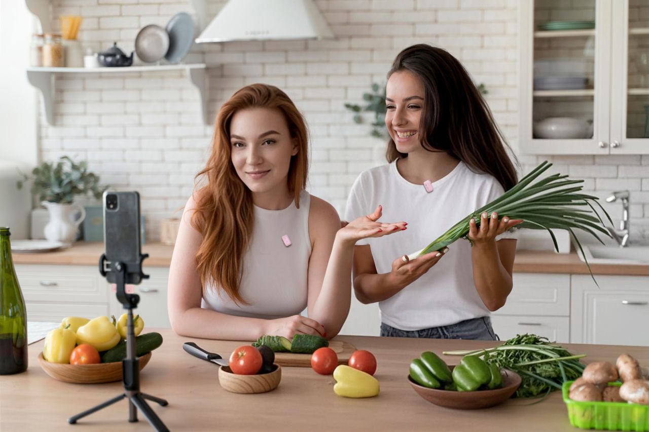 Luucco MiniPods K2 vezeték nélküli csíptetős lavalier wireless mikrofon szett telefonhoz USB-C /Lightning